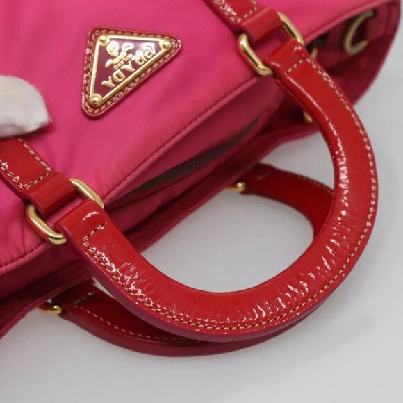 PRADA Hand Bag Nylon 2way Pink Gold Auth 120480 - Picture 9 of 16